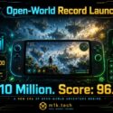 Infographic: open-world game sold 10 million copies in 24 hours, critic score 96, rising launch sales chart, day-one sales record