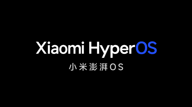 Xiaomi HyperOS official logo with Chinese name 小米澎湃OS on black background
