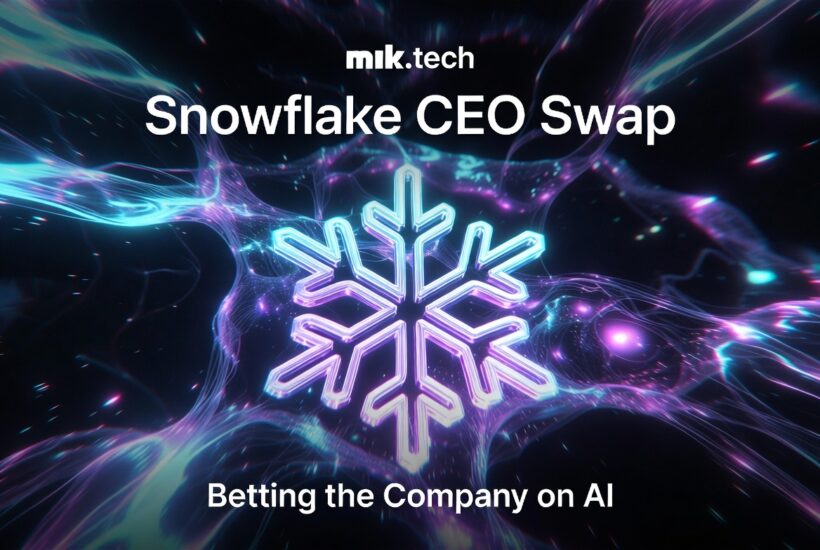mik.tech article cover: Snowflake CEO Swap — Betting the Company on AI