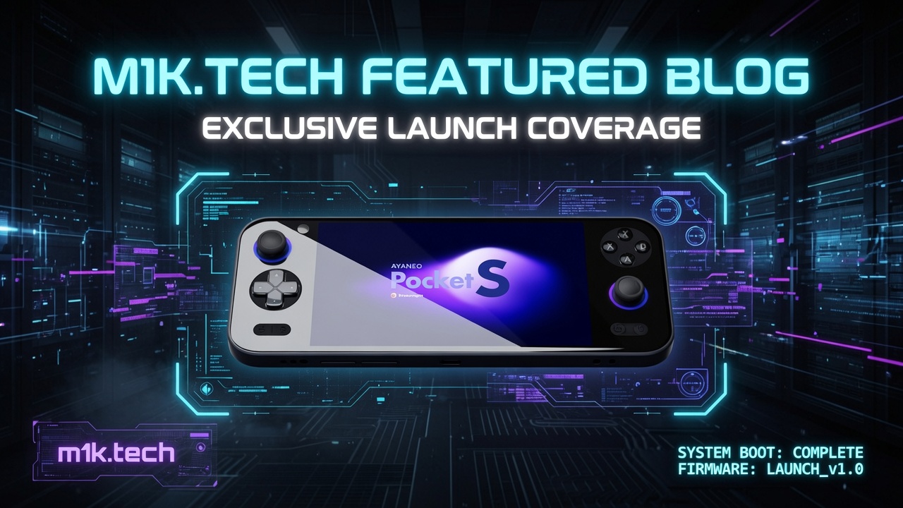 M1K.TECH Featured Blog exclusive launch coverage of the AYANEO Pocket S handheld gaming device