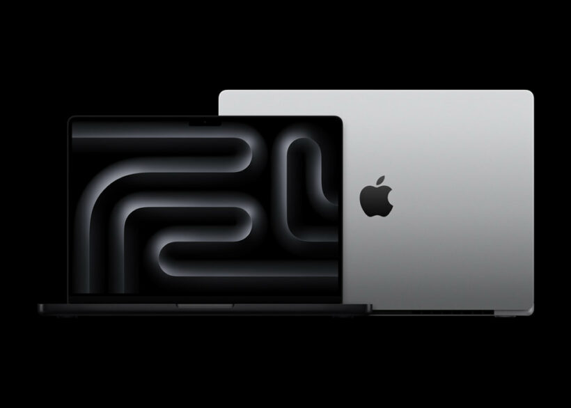 Front and back views of the MacBook Pro in Space Black and Silver
