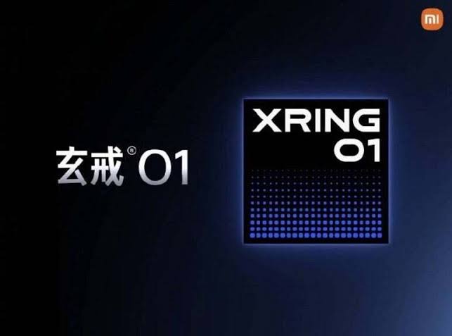 Xiaomi XRING O1 chip promotional graphic showing the Chinese name 玄戒 O1 alongside the chip logo