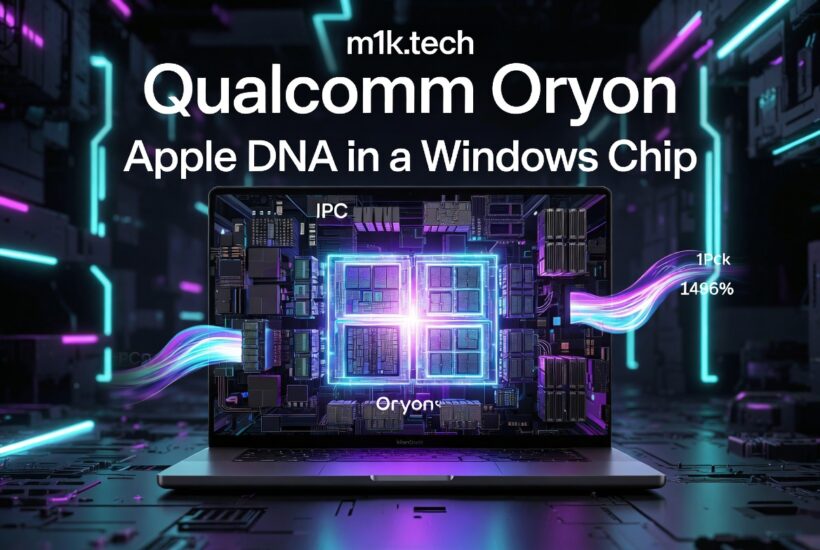 Qualcomm Oryon: Apple DNA in a Windows Chip — article header image from m1k.tech