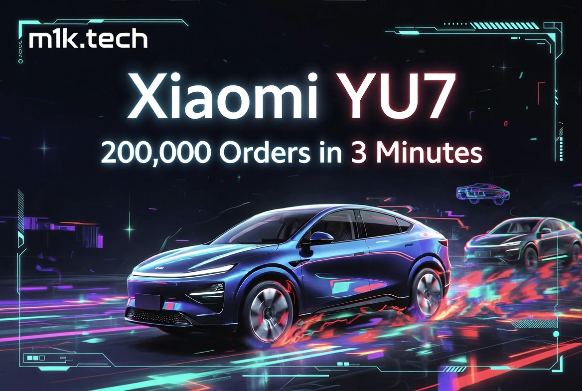 Xiaomi YU7 electric SUV — 200,000 Orders in 3 Minutes, via m1k.tech