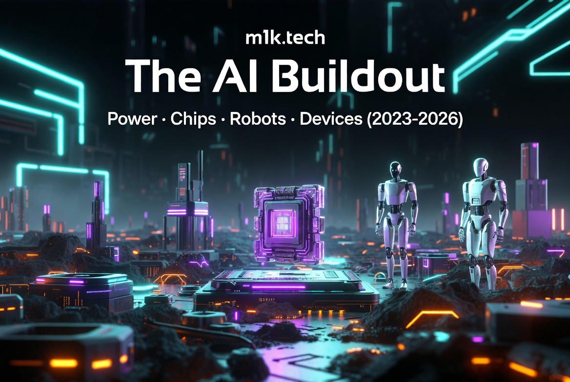 m1k.tech: The AI Buildout — Power, Chips, Robots, Devices (2023–2026)
