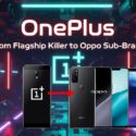 OnePlus: From Flagship Killer to Oppo Sub-Brand — arrow pointing from a OnePlus phone to Oppo-branded devices