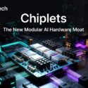 Chiplets: The New Modular AI Hardware Moat — m1k.tech article cover image featuring a glowing modular processor on a circuit board