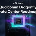 m1k.tech – Qualcomm Dragonfly Data Center Roadmap, featuring an AI Qualcomm Dragonfly chip in a server rack