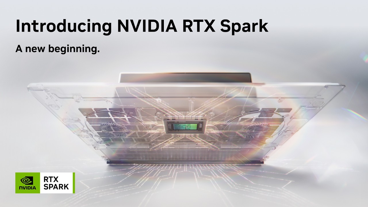 NVIDIA RTX Spark Superchip promotional image from Computex 2026, featuring the N1X chip with Grace CPU and Blackwell GPU over a glowing teal circuit-board backdrop