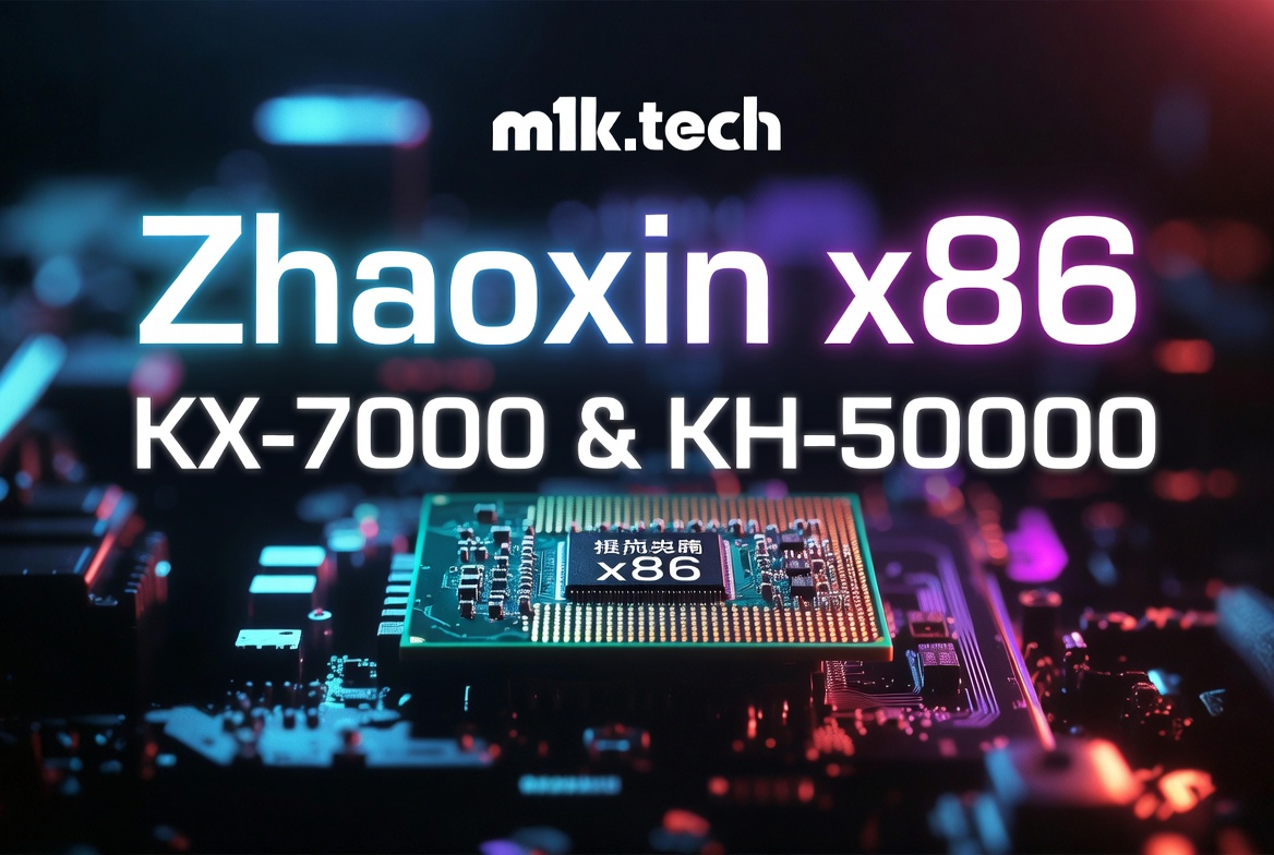 Zhaoxin x86 KX-7000 & KH-50000 processors on a motherboard — m1k.tech