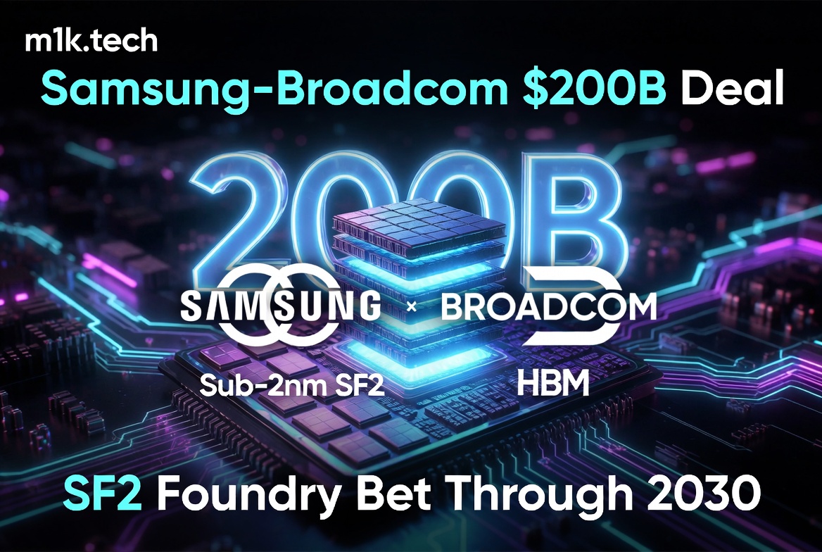 Samsung x Broadcom $200B deal: Sub-2nm SF2 foundry and HBM partnership through 2030, via m1k.tech