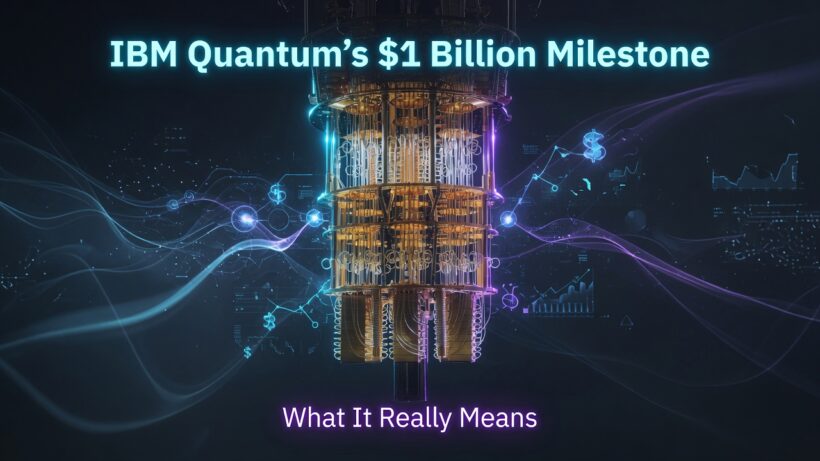 IBM Quantum's $1 Billion Milestone: What It Really Means — stylized quantum computer with glowing financial data streams