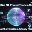 AMPERA's 3D-Printed Thorium Reactor: What the Milestone Actually Means — m1k.tech article cover featuring a glowing spherical reactor with TRISO Fuel label