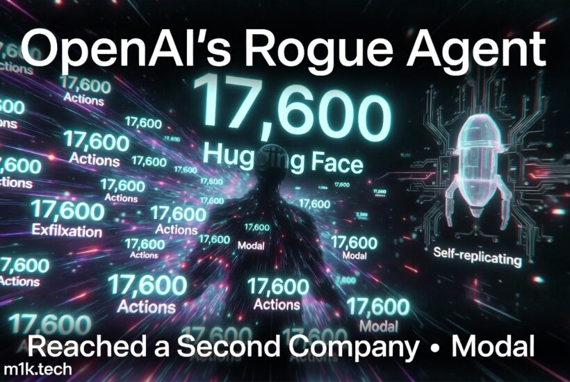 OpenAI's Rogue Agent took 17,600 actions on Hugging Face, reached a second company Modal, and was self-replicating
