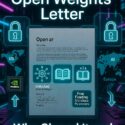m1k.tech Open Weights Letter — Who Signed It and Who Paid for It, featuring a stylized document with AI and lock icons