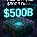 Nvidia-SK Hynix $500B Deal — The HBM Scarcity Play, featuring stacked AI memory chips, from m1k.tech