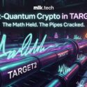 Post-Quantum Crypto in TARGET2: The Math Held. The Pipes Cracked. — m1k.tech article cover showing labeled TARGET2 pipes with neon warning signs
