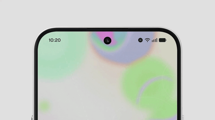 Animated demo of Nothing OS 5.0's new status bar icon animations