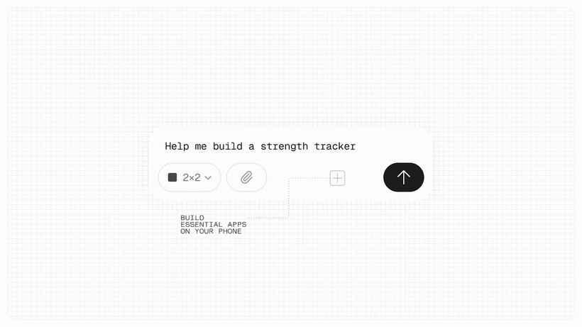 Animated demo of Essential Apps Builder creating a home screen app in Nothing OS 5.0