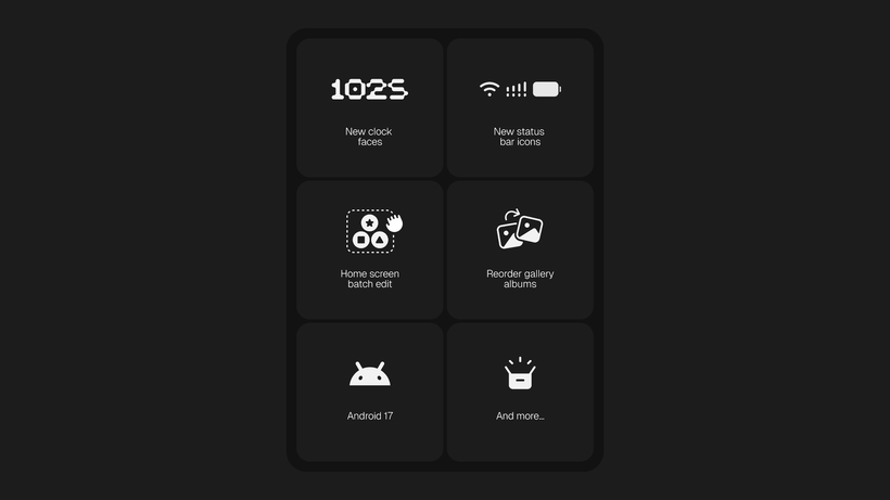 Nothing OS 5.0 screenshot showing an early beta interface preview
