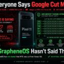 Infographic debunking unverified rumor that Google cut ARM MTE from Tensor G6 in Pixel 11; explains MTE's memory tagging function and notes GrapheneOS made no official statement confirming the claim