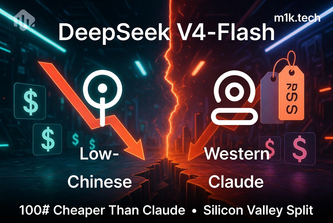 DeepSeek V4-Flash: Low-Chinese vs Western Claude — 100x Cheaper Than Claude, Silicon Valley Split