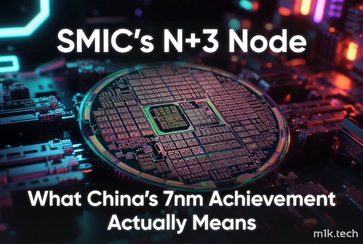 SMIC's N+3 Node: What China's 7nm Achievement Actually Means — article title card with a semiconductor wafer on a circuit board background