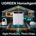 UGREEN HomeAgent smart home lineup with security cameras, hub, speaker, and photo frame, starting at $899, eight products with three chips