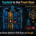 Infographic: Cycloid Control Plane is one door to four sovereign clouds (EU, FR, DE, Custom) for 5,000 developers, with one authentication, policy layer, API surface, and exit strategy. Highlights Custom Cloud room 4 still runs on Google, comparing SEAL-2 vs SEAL-3 isolation and Cloud Act vs GDPR risk, emphasizing portability as the new sovereignty