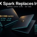 RTX Spark Replaces Intel: Surface Laptop Ultra, Oct 2026, starting $2,599, up to 18-core, 24GB RAM, 128GB storage for $5,899, N1X not Intel chip shown